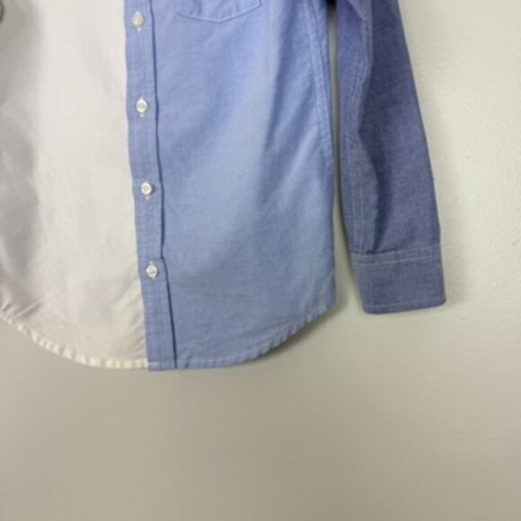 Janie and Jack Boys Button Down Shirt Colorblock Sz 5 Long Sleeve Collared Blue - Picture 4 of 9